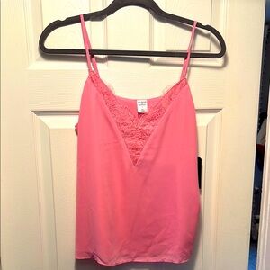 Pink Lace Trim Cami Top